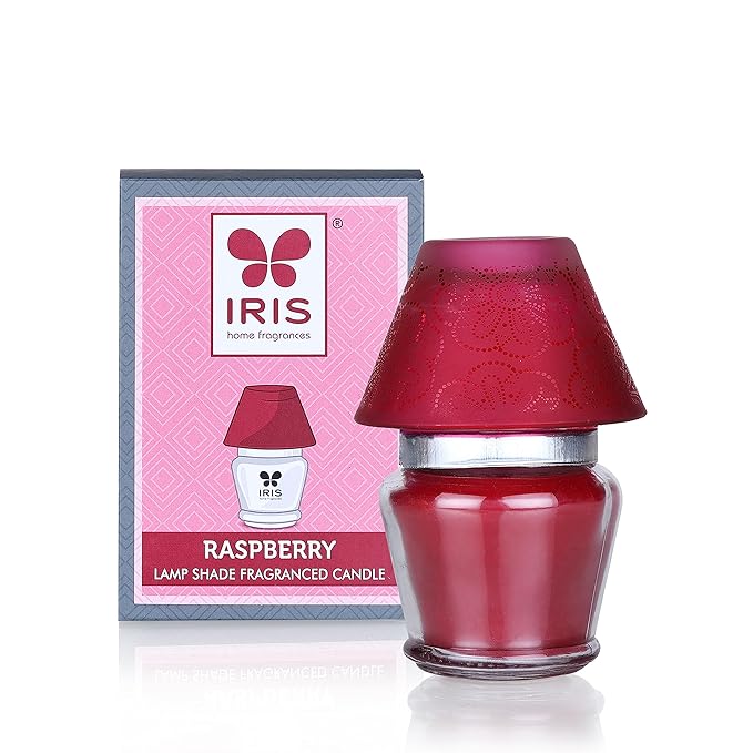 Iris Home Fragrances Raspberry Lamp Shade Candle 100gm Burn time