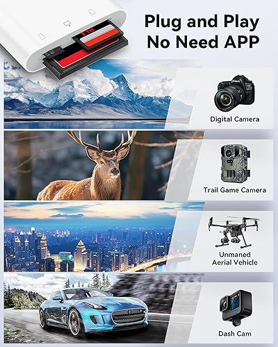 Miniatura 4 de Lector de tarjetas SD USB C para iPhone 15teléfono AndroidiPadMaccomputadora portátil, lector de tarjetas micro SD de tres ranuras para tarjetas SD