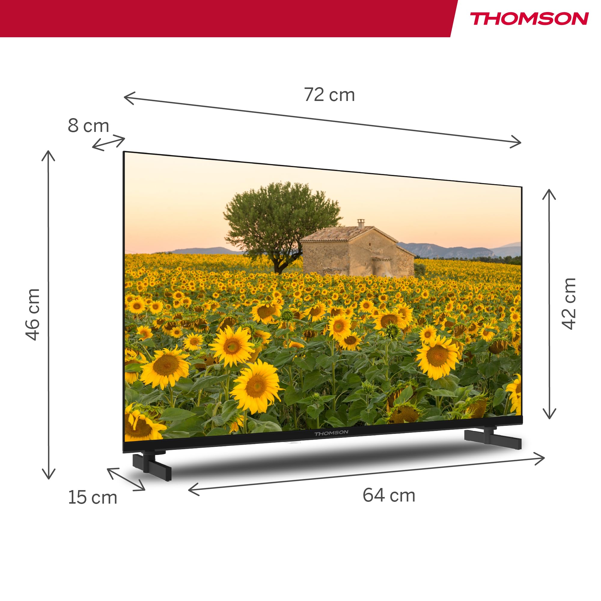 THOMSON 32 Pouces (80 cm) LED HD Smart Android TV, Google Assistant, Wi-FI, Dolby Digital, Bluetooth, Triple-Tuner (Câble-Satellite-Antenne), HDMI, CI, A Panneau- 32HA2S13