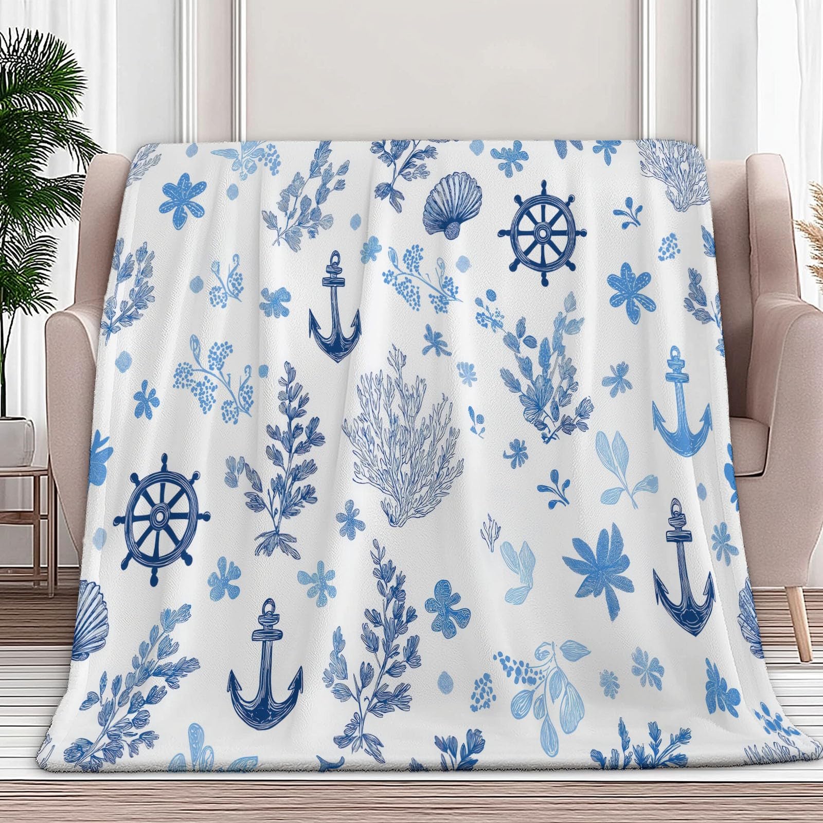 Couverture plaid polaire navigation chaude et douce lit 180x220 cm
