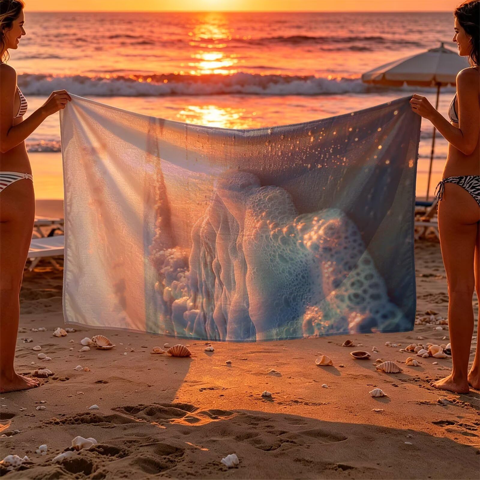 Playa Toalla Playa 160x220 Resistente a la Arena Secado rápido Ligero, Toalla Playa Grande 220 x 160cm Suave Cómodo como Gym Yoga Sauna Toallas Baño Grandes Exterior Travel Essentials Mar XTLS-8213