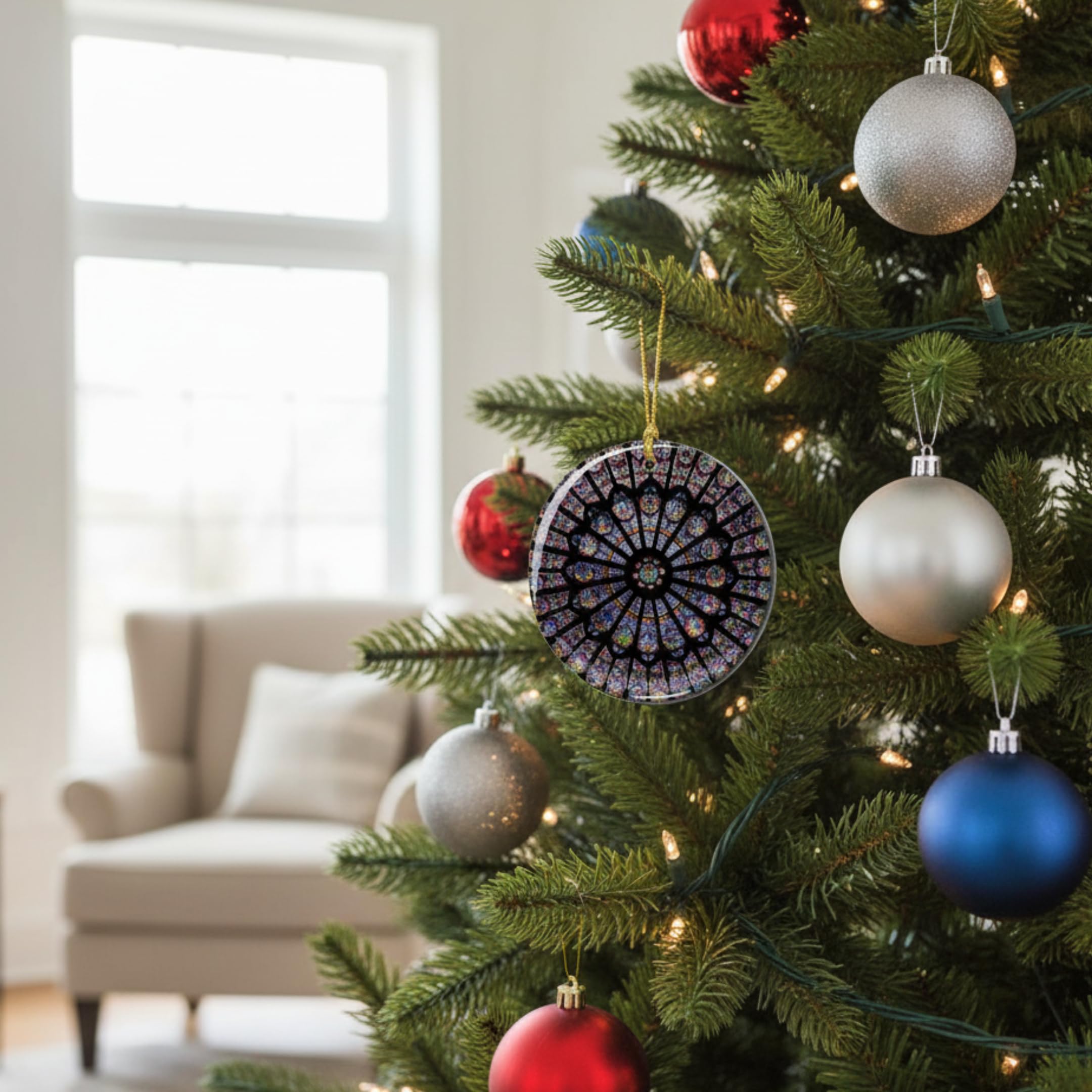 オーナメント・オブジェ Windows. Amazon.com: Rose Window Christmas Ornament Notre Dame Cathedral