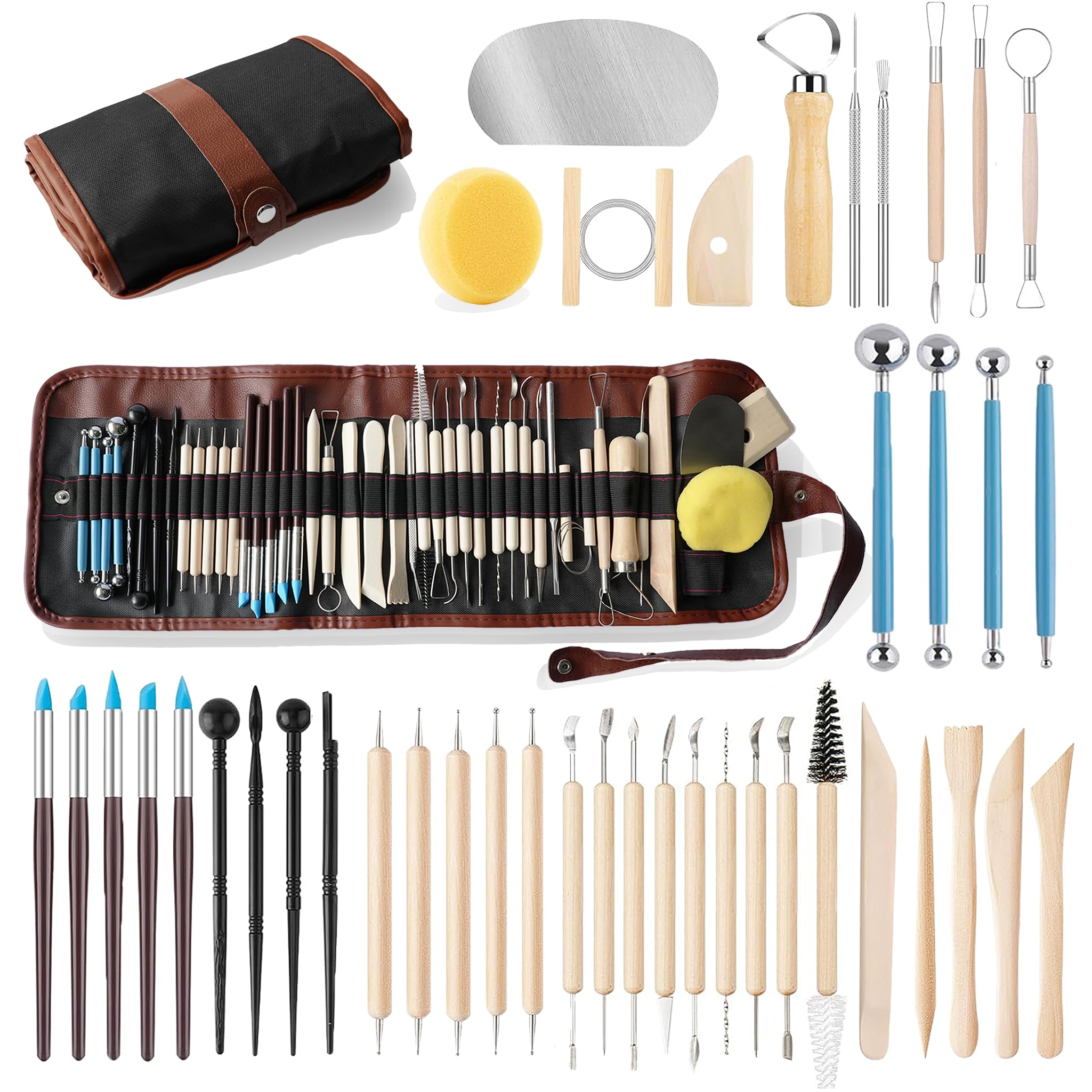 Outils de modelage CeeVian 43 pièces pour ateliers créatifs de sculpture sur argile