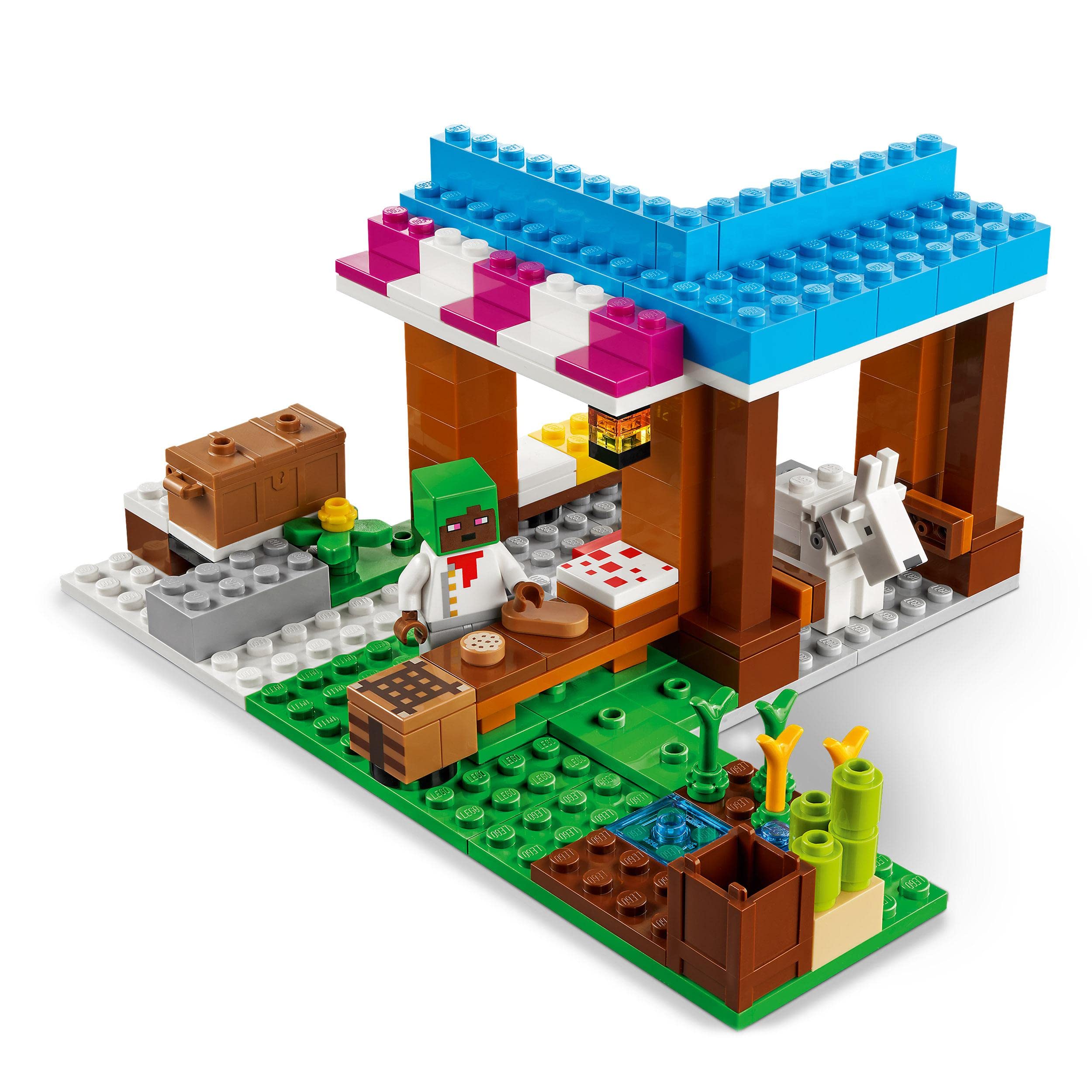 LEGO Minecraft La Panetteria, Villaggio di Neve, Casa Giocattolo con Creeper, Spada e Accessori Originali, Giochi per Bambini dai 8 Anni in su 21184
