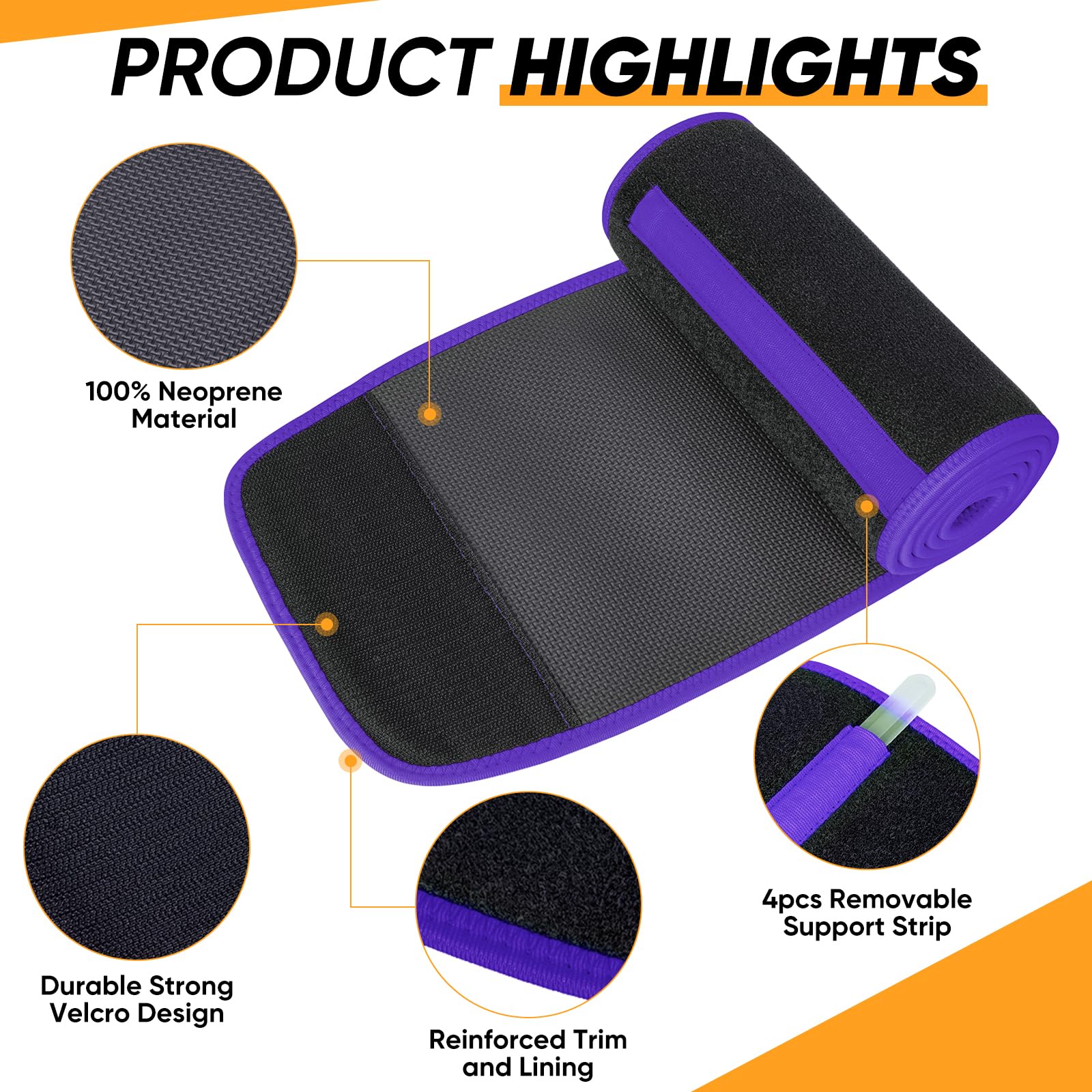 APEXUP - Entrenador de cintura para mujer, grasa del vientre inferior, banda de sudor para hombres, envoltura de estómago, recortador de cintura con soporte lumbar extraíble