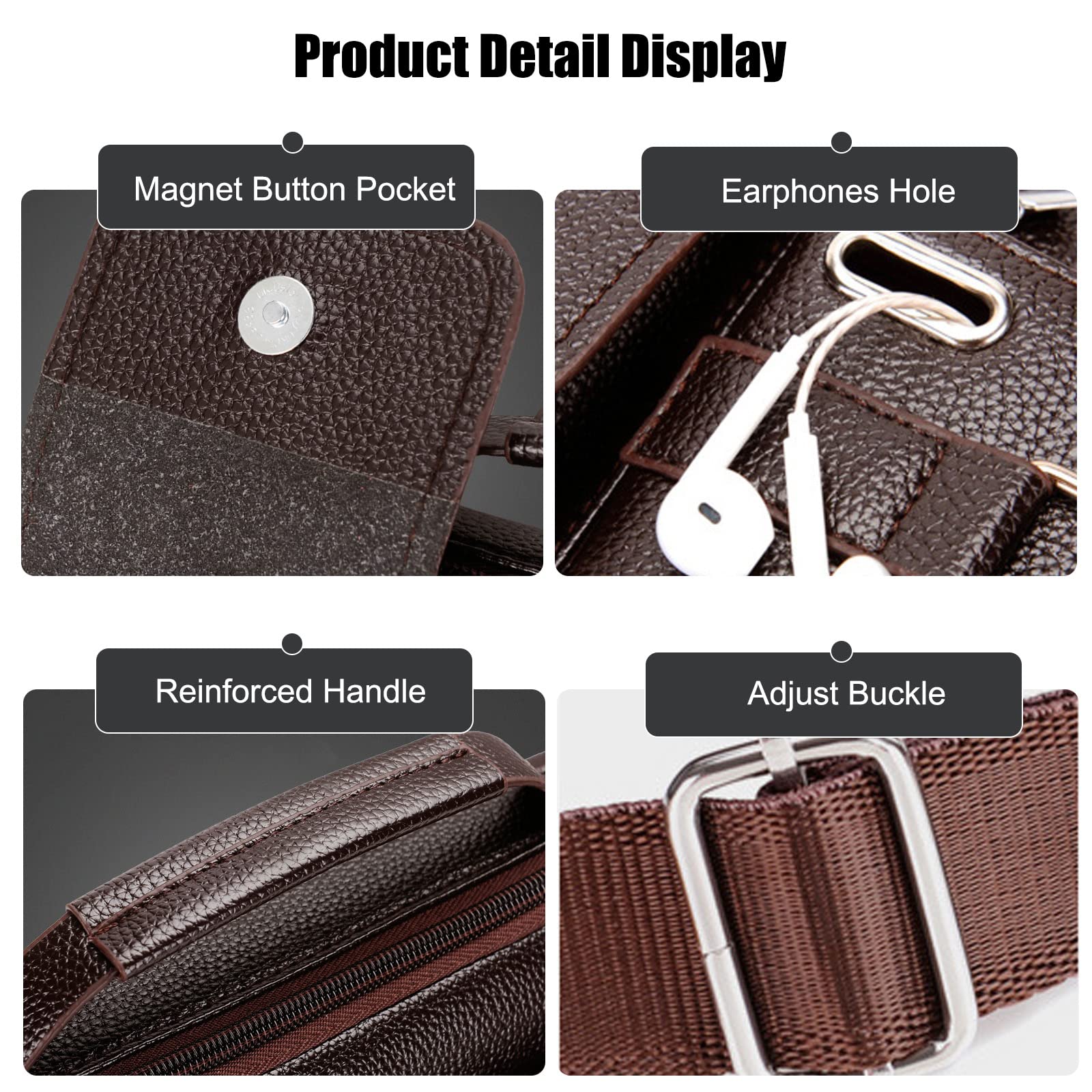 FANDARE Retrò Ventiquattrore Uomo Porta PC in PU Pelle, Borsa a Tracolla da Lavoro Messenger per Ufficio Università Insegnanti Scuola Business Marrone