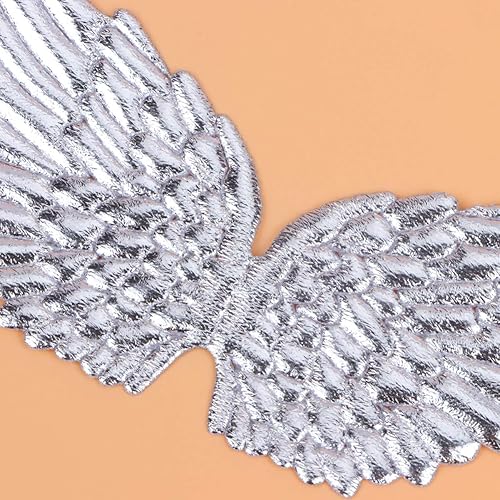 Miniatura 3 de NUOBESTY Parches de alas de ángel para manualidades, accesorios para el cabello, 12 unidades (plateado)