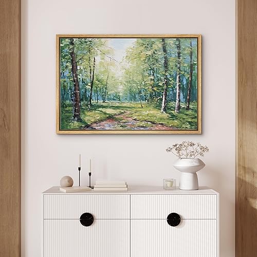 Vista 48 de SIGNFORD Lienzo enmarcado para pared, tren de montaña de otoño, vías de ferrocarril, naturaleza, desierto, fotografía, realismo, paisaje decorativo