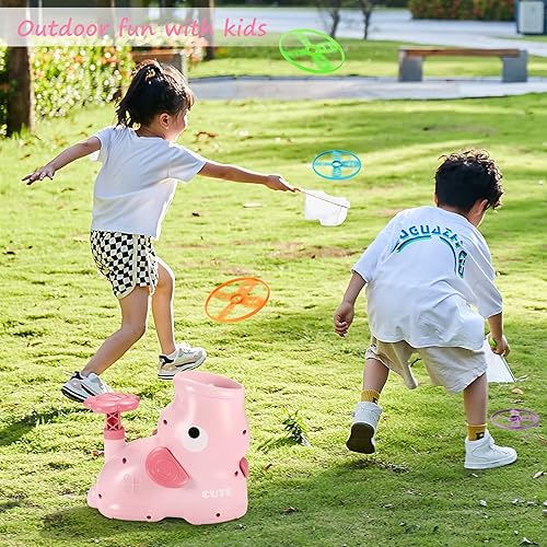 Miniatura 4 de Juguetes al aire libre para niñas de más de 3 años juego de captura de mariposas de elefante, lanzador de disco volador de pisoteo, juguetes