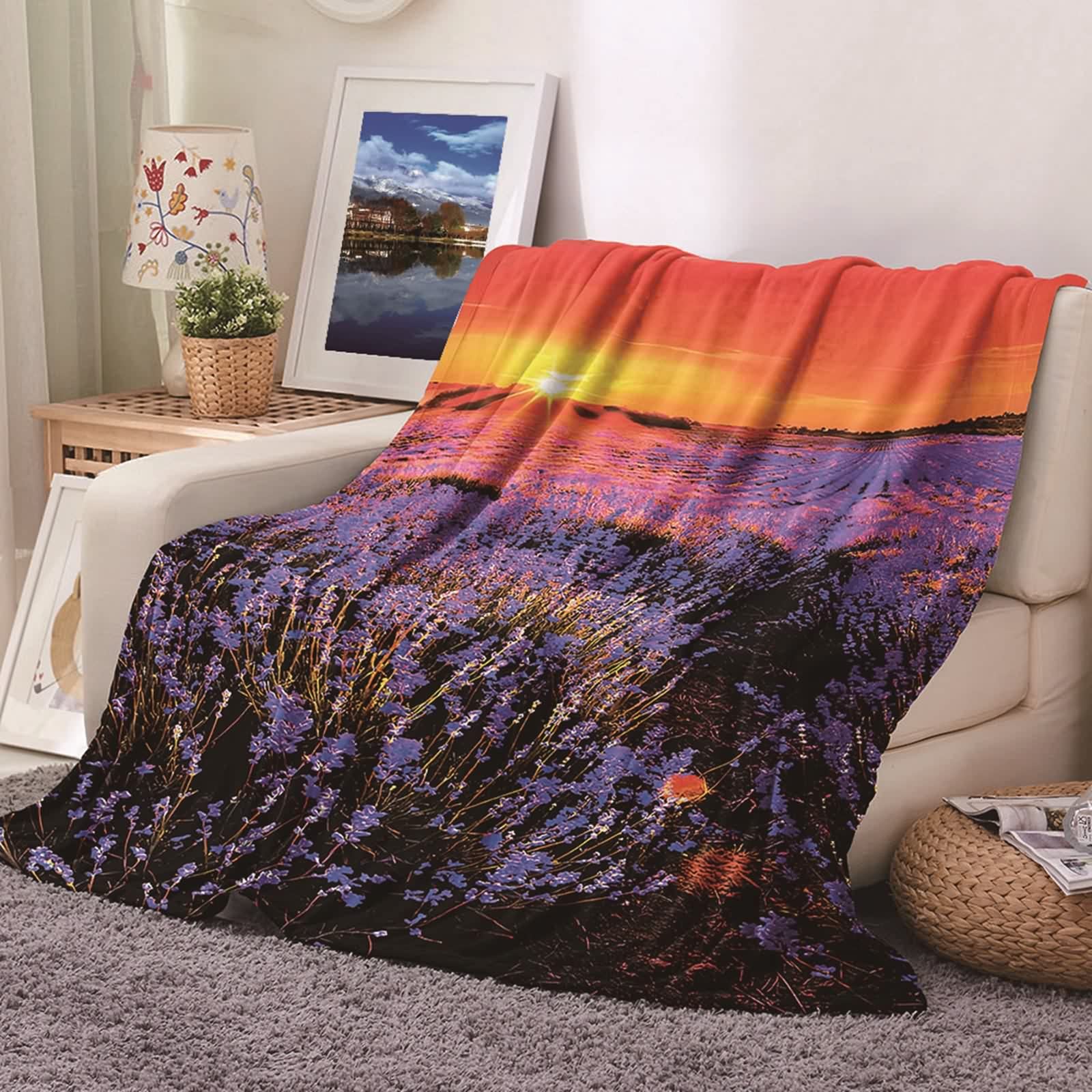 Couverture Polaire Flannel KnSam Plaid 100x150cm pour Canapé et Chambre Douce