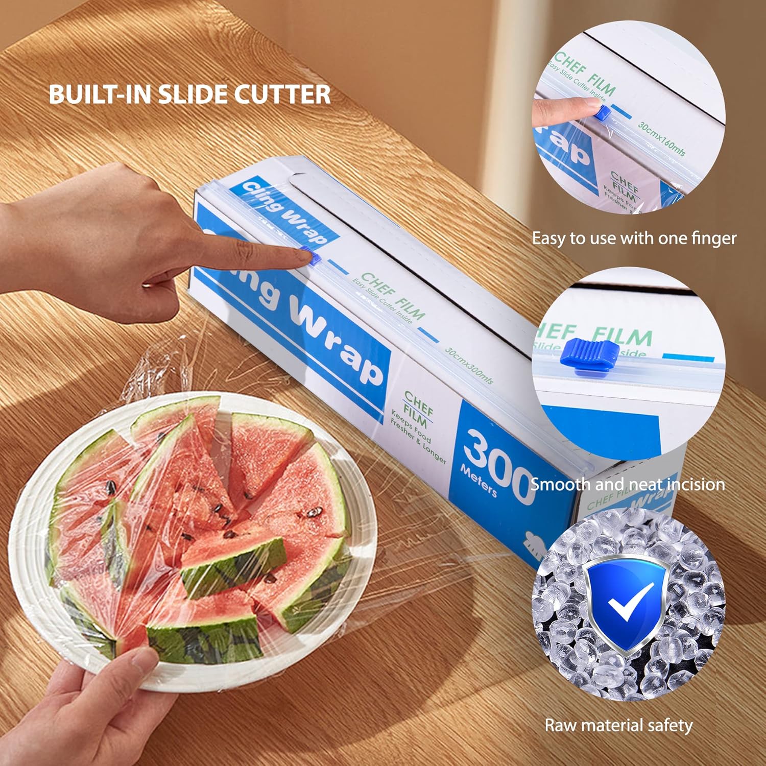 Buy Food Wraps 12 Inch x 1000 Square Foot Plastic Food Wrap with Slide