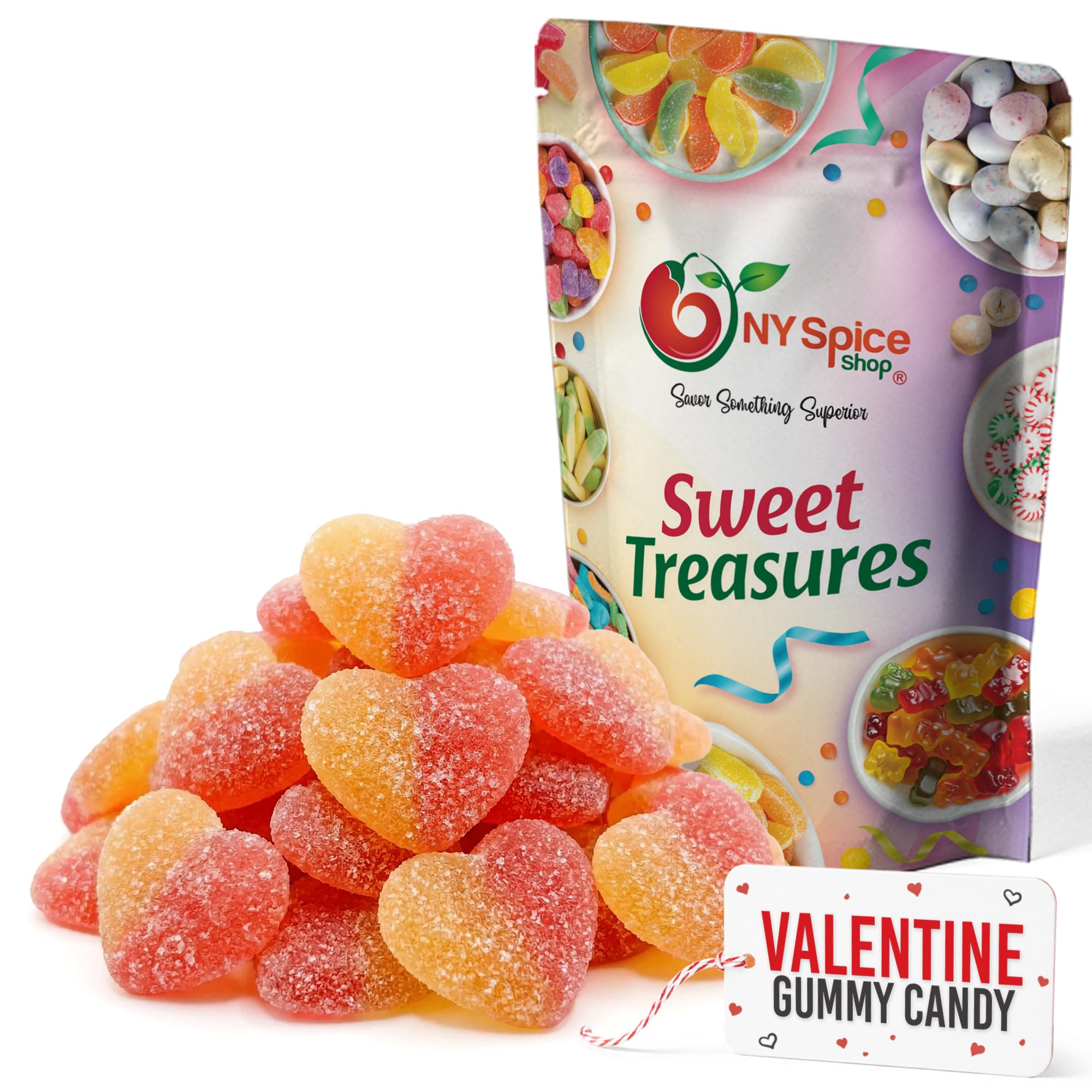 Amazon.com : NY Spice Shop Peach Hearts Gummy Candy - 1 Pound