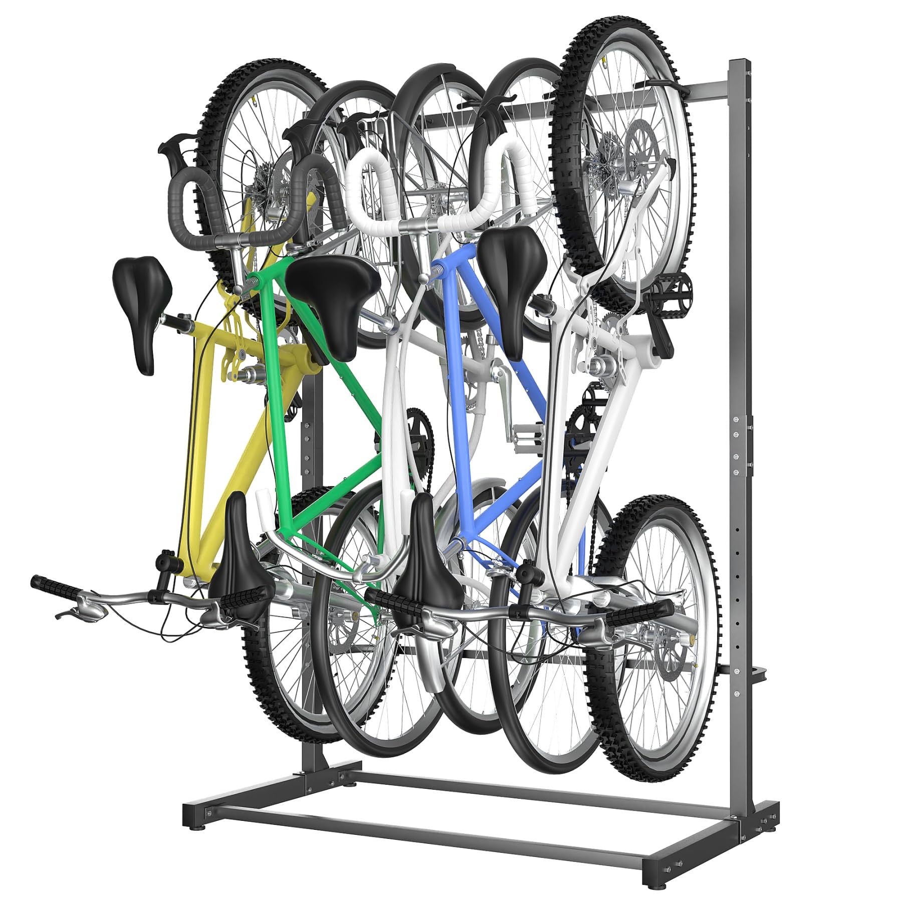 WALMANN Freestanding Bike Stand for Garage, 5 Bikes Vertical Bike Storage Stand Heavy Duty Bike Floor Stand