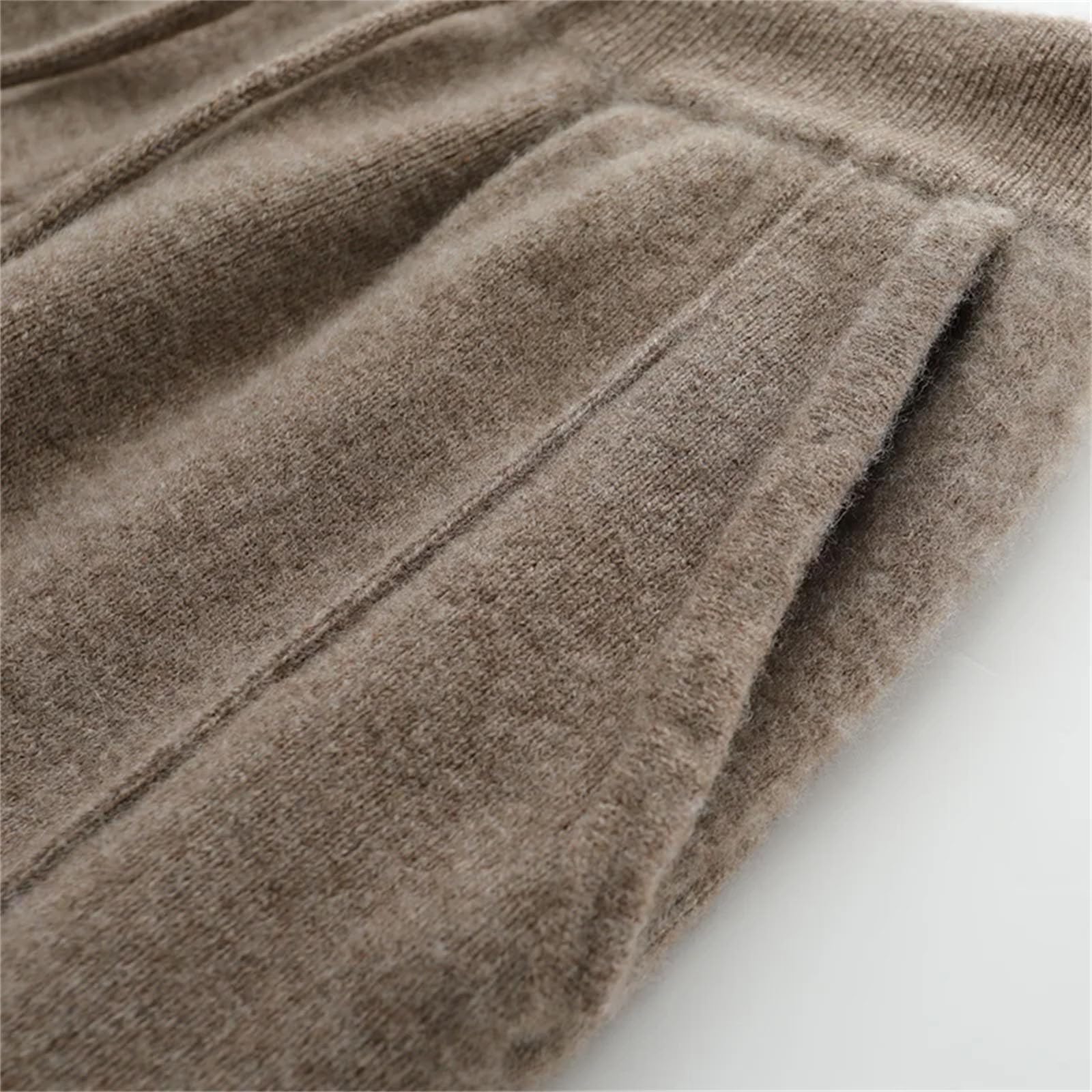 Pantaloni invernali da donna in 100% lana merino, a vita alta, pantaloni a maglia caldi e spessi