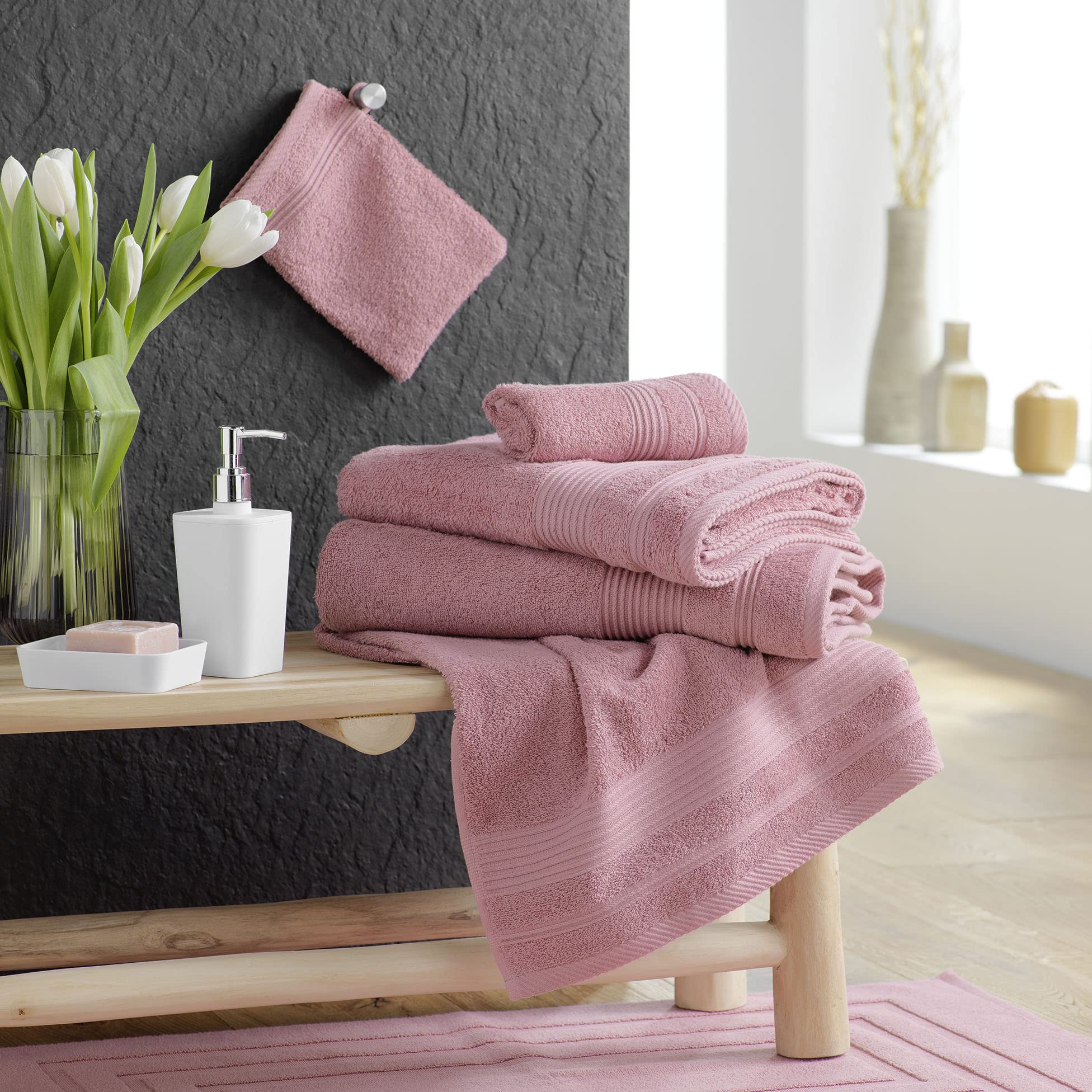 Douceur d'Intérieur Toalla Invite, Algodón, Madera de Rosa, 30 x 50 cm