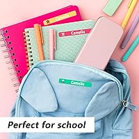 Vista 7 de Calcomanías de nombre para niños, 100 unidades, etiquetas personalizadas, impermeables, suministros escolares, etiquetas con nombre para botellas