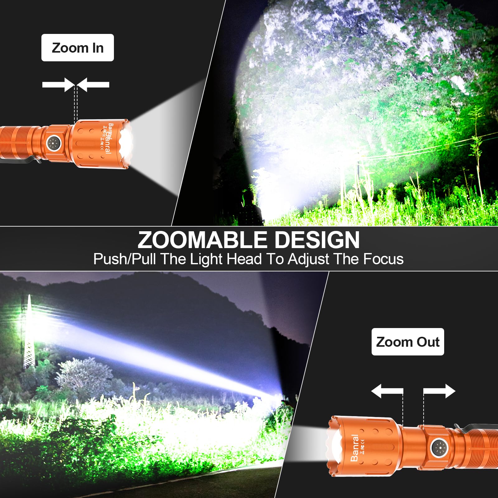 Lampes de poche haute lumens rechargeables, 20 000 lumens, super lumineuses, 1500 mètres de long, petite lampe de poche puissante, 6 modes, lampe torche tactique LED étanche pour urgence domestique