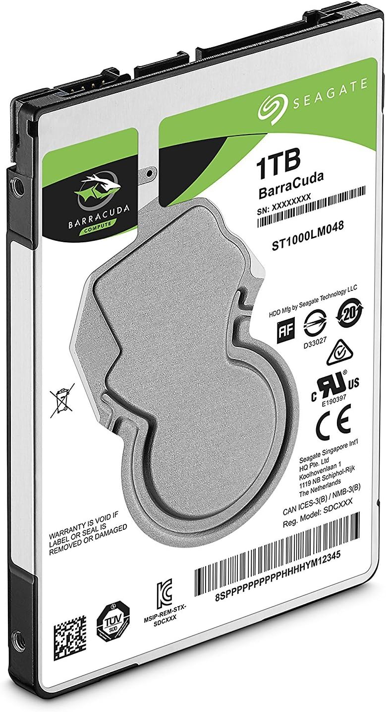 Seagate BarraCuda Mobile Hard Driveÿ1TBÿSATA 6Gb/s 128MB Cache 2.5-Inch 7mmÿ(ST1000LM048)