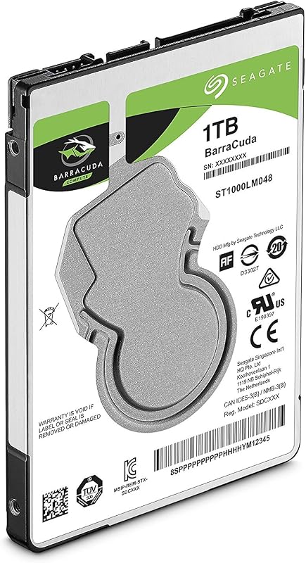 Seagate BarraCuda Disco duro interno HDD de 1 TB - 2,5 pulgadas SATA 6 Gb/s 5400 RPM 128 MB de caché para PC portátil (ST1000LM048)
