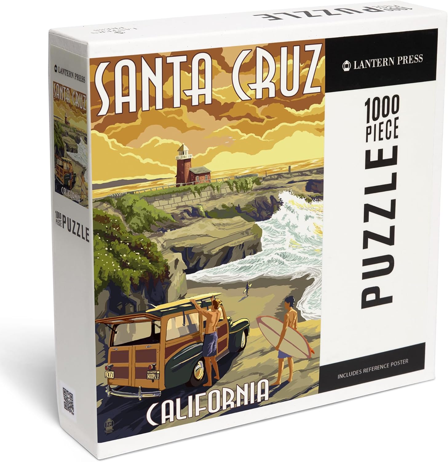 Lantern Press Santa Cruz, California, Woody and Lighthouse 1000 Piece Jigsaw Puzzle for Adults, Made in USA with Reference Poster