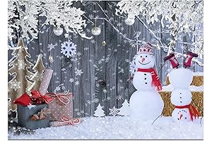 Dudaacvt Christmas Photo Background: Durable Snowman Backdrop