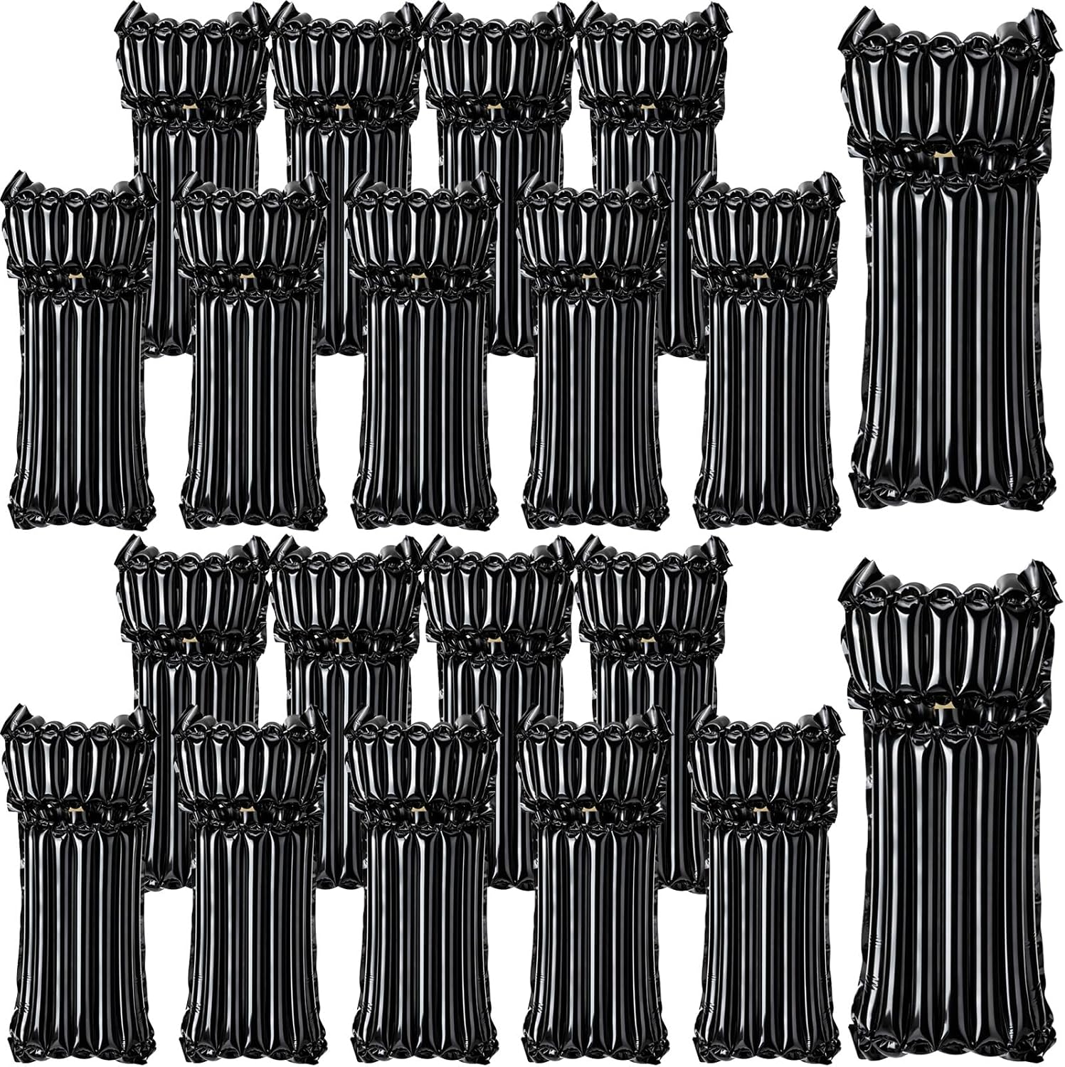 Berlune 150 Pcs Wine Bottle Travel Protector Bags Inflatable Bubble Cushion Wrap Wine Packing for Travel Air Filled Column Packaging Shipping Sleeves Wrap Pouches with Reusable Inflator Pump (Balck)