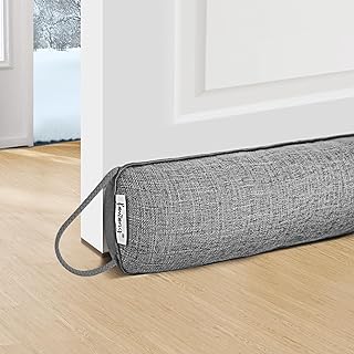 fowong Zugluftstopper für Türen Fenster 97x10 cm, Extra Schwere Türdichtung-Waschbar-Energiesparend, Zugluftstopper Türen mit Selbstklebende Klebeband, Luft Insekt Licht Blockiert, Grau