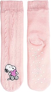 The Peanuts Snoopy Calcetines de cabaña - Calcetines de punto para mujer, calcetines suaves de invierno, calcetines cálidos, color rosa