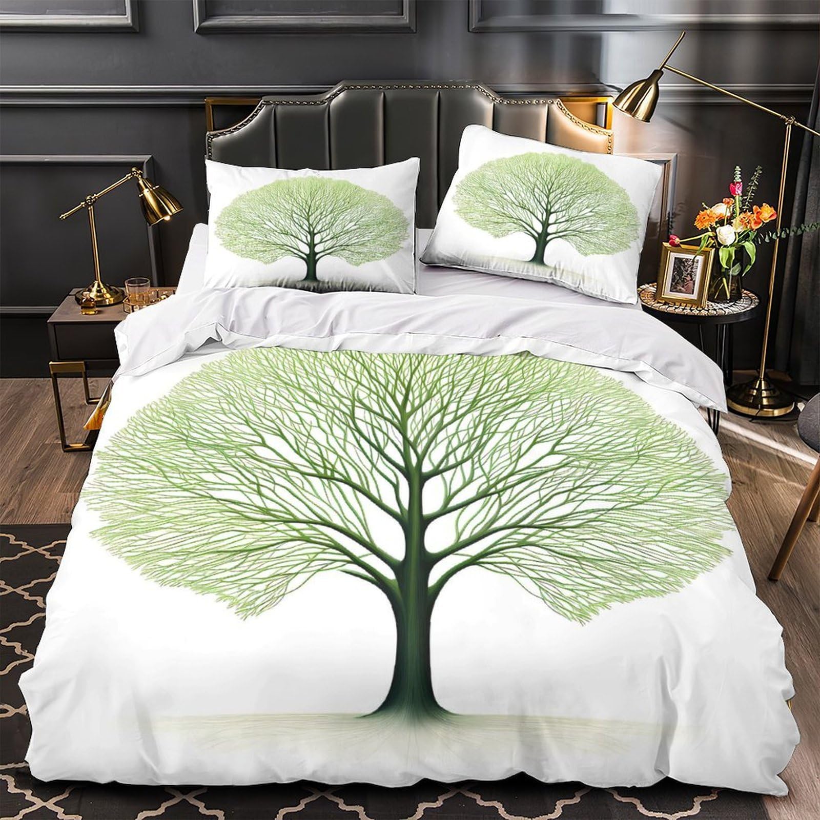 Housse de couette zippée anti-acarien pour lit double 3D