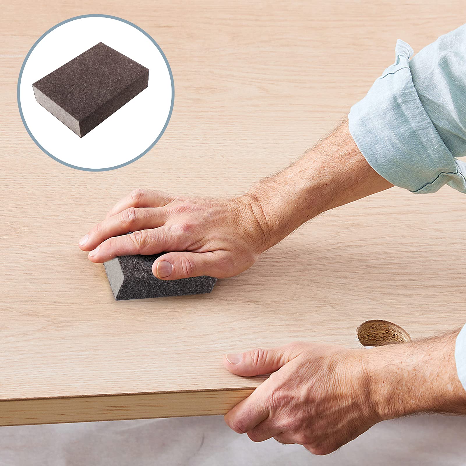 10 Pz Spugna Abrasiva Carta Vetrata Lucidatura Blocco 80-280 - Foto 8