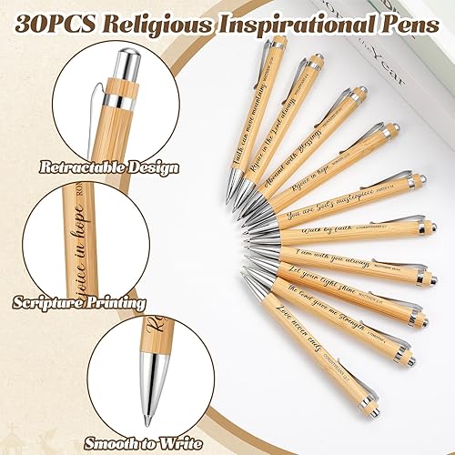 Miniatura 4 de Juego de 60 piezas de regalo cristiano con versículos de la Biblia, cuadernos y bolígrafos a granel religiosos pequeños en espiral, bolígrafos de