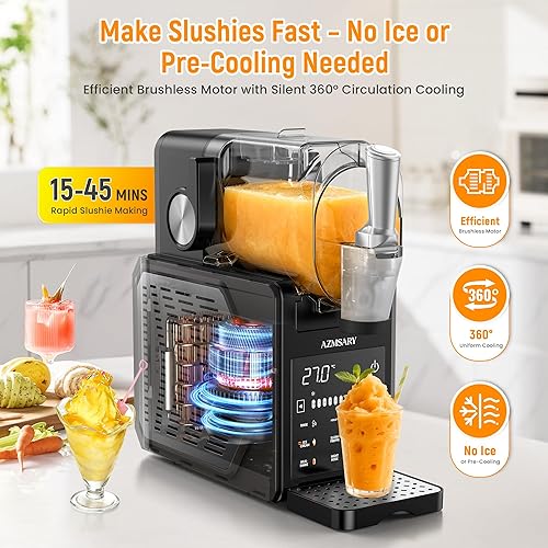 Miniatura 4 de Máquina para granizar, máquina de helado y granizado de 85 onzas, con pantalla LED, 6 programas preestablecidos para margaritas, frappés, batidos y