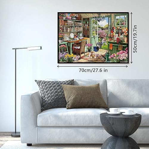 Miniatura 5 de Hermosos rompecabezas de jardín de primavera para adultos, 1000 piezas de naturaleza, flores coloridas, casa de arte, rompecabezas de casa de arte,