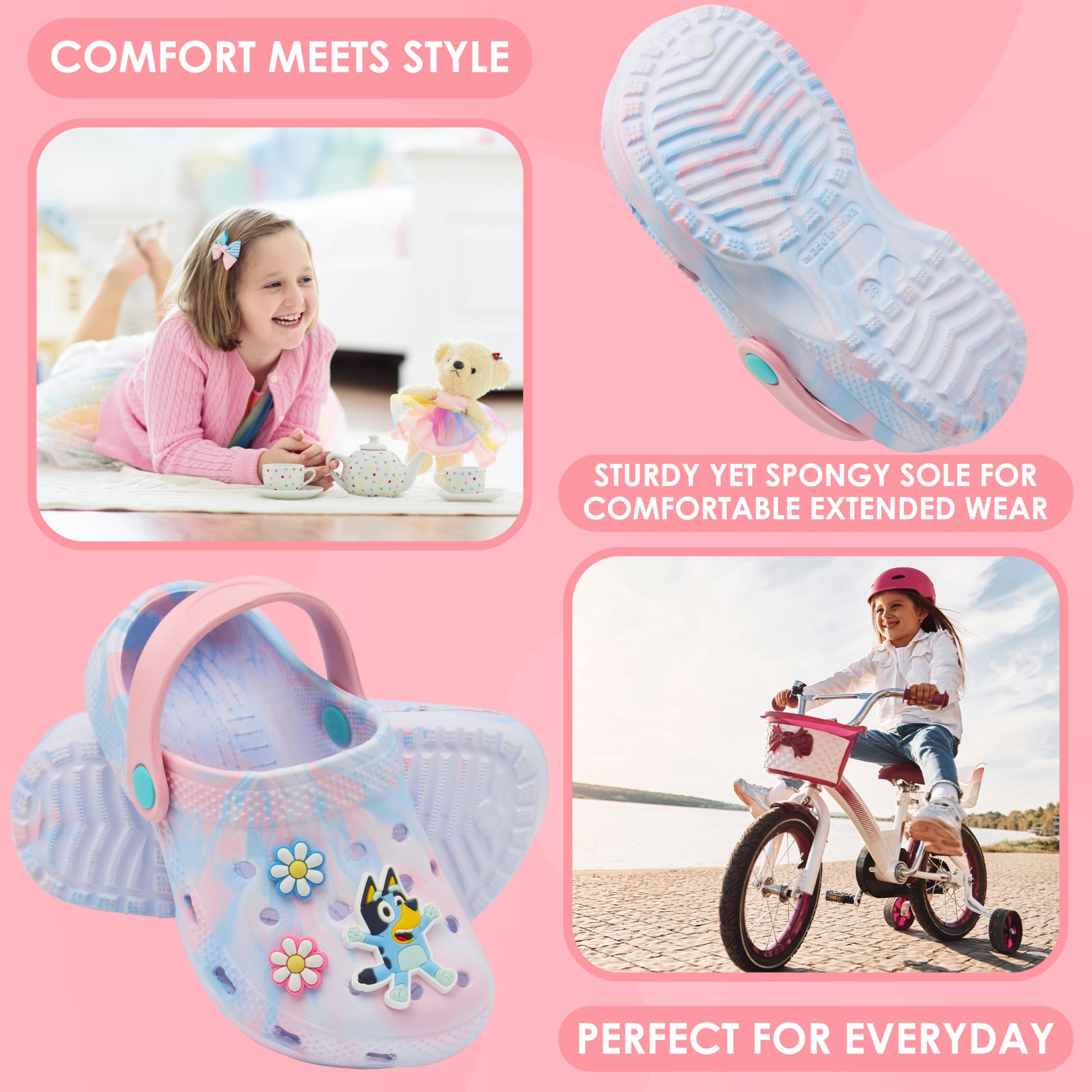 BlueY Sabots Enfants Sabot Jardin Bingo Chaussures Été Fille Garçon avec Charms Intérieur Extérieur Maison Plage Piscine
