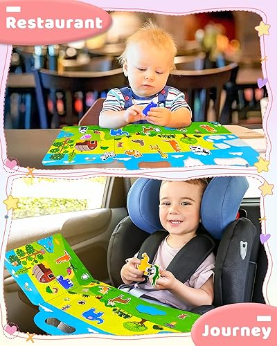 Miniatura 3 de Benresive Libros de calcomanías reutilizables hinchados para niños de 2 a 4 años, divertidos libros de calcomanías para niños pequeños de 1 a 3