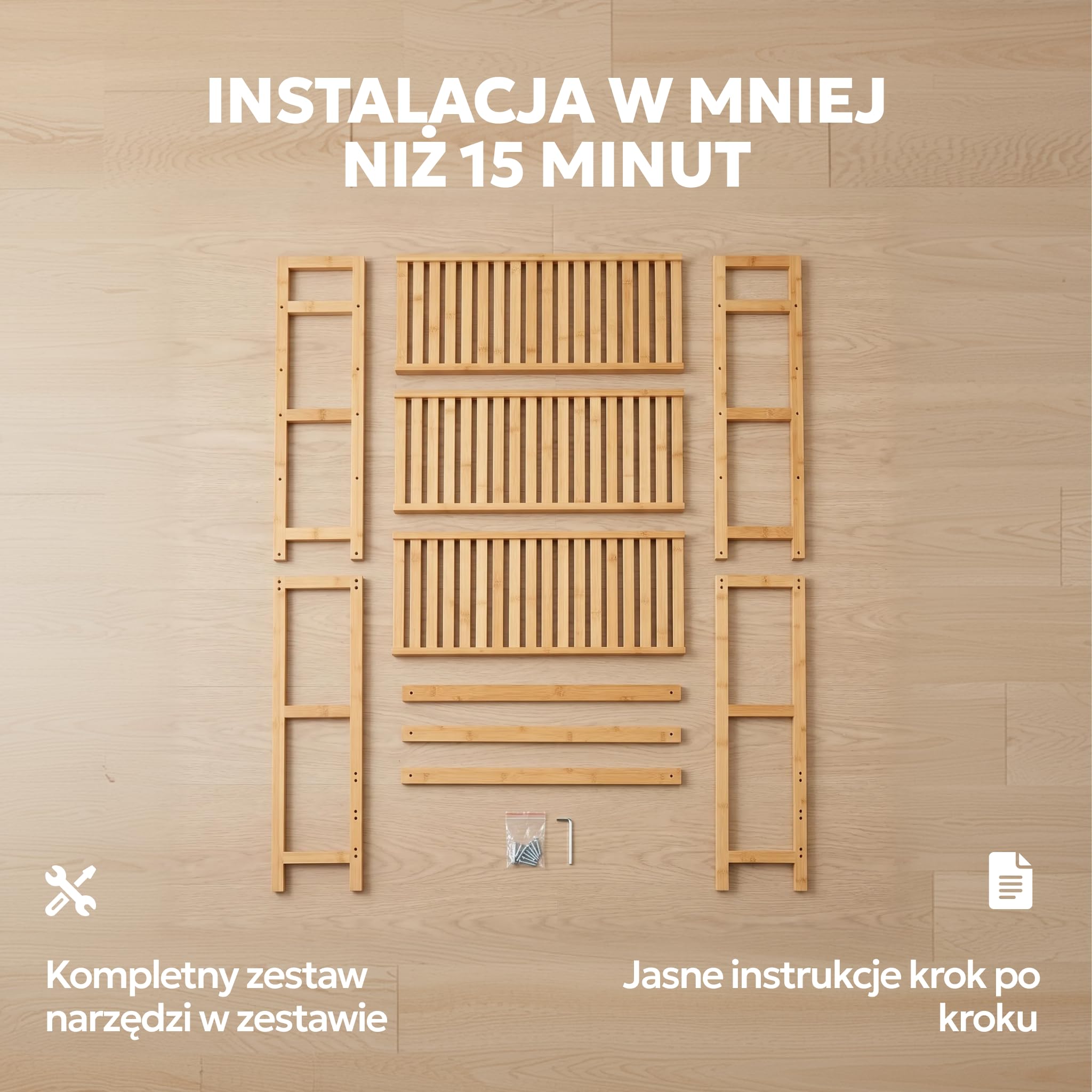 Regał na Pralkę Bambus - Półka Toaletowa - 3 Półki Drewno | MY FAT GORILLA – Regał na Pralkę Bambus 3 Półki – Drewno Organizer 66x26x170 cm Toaletowy