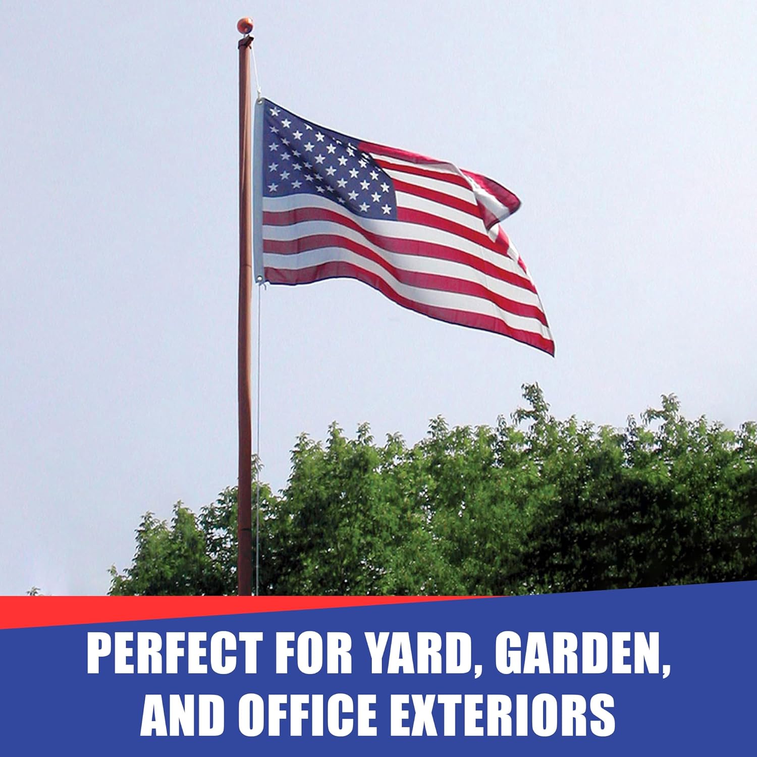 Super Tough USA-Made 25ft Heavy Duty Flag Pole for Outside House - Bronze Powder Coat - Residential In-Ground Flagpole - 4-Section High-Grade Aluminum - Includes All Accessories