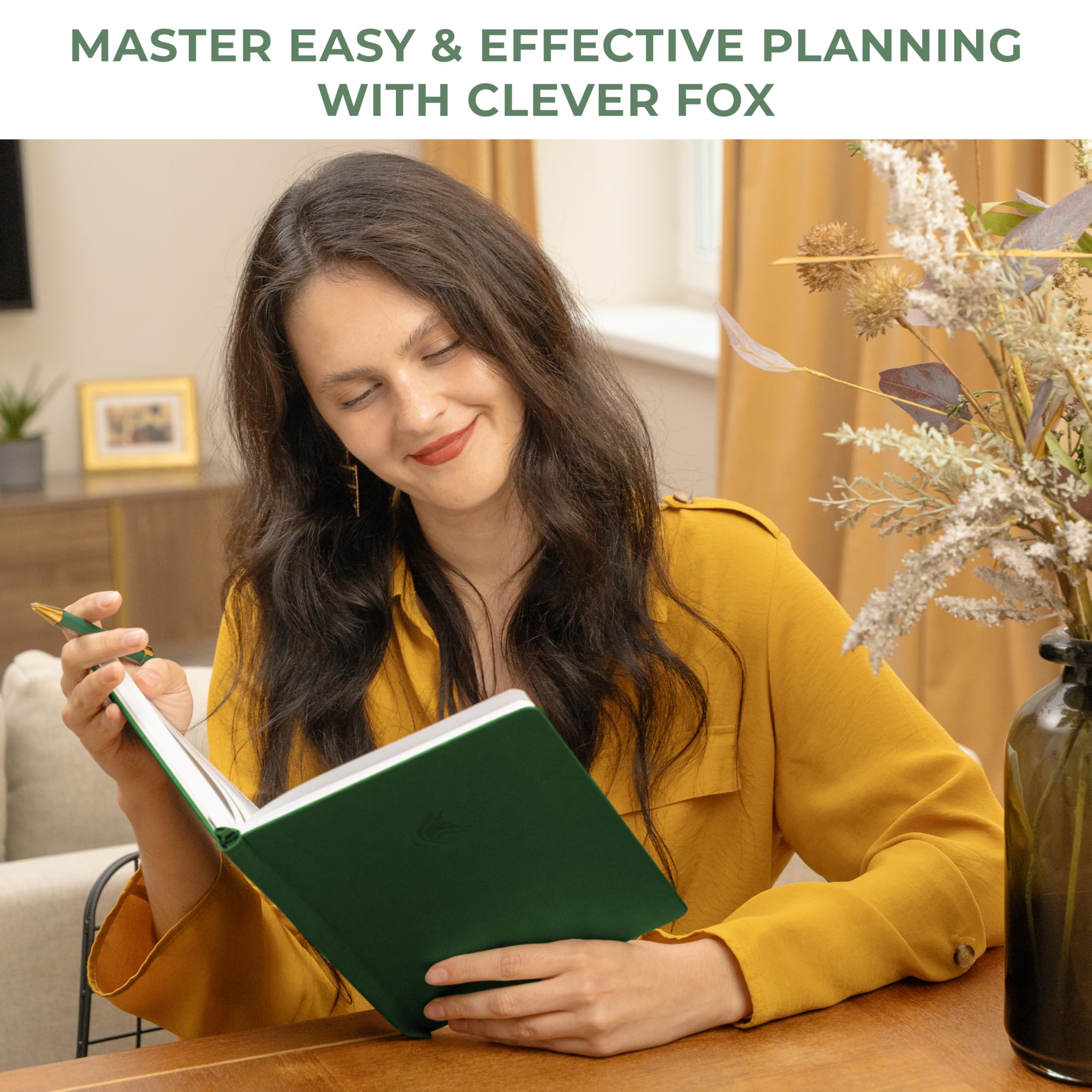 Clever Fox Planner grande – Agenda settimanale e mensile non datata per produttività, gestione del tempo e obiettivi – Diario organizer – 17,8 x 25,4 cm (verde foresta)