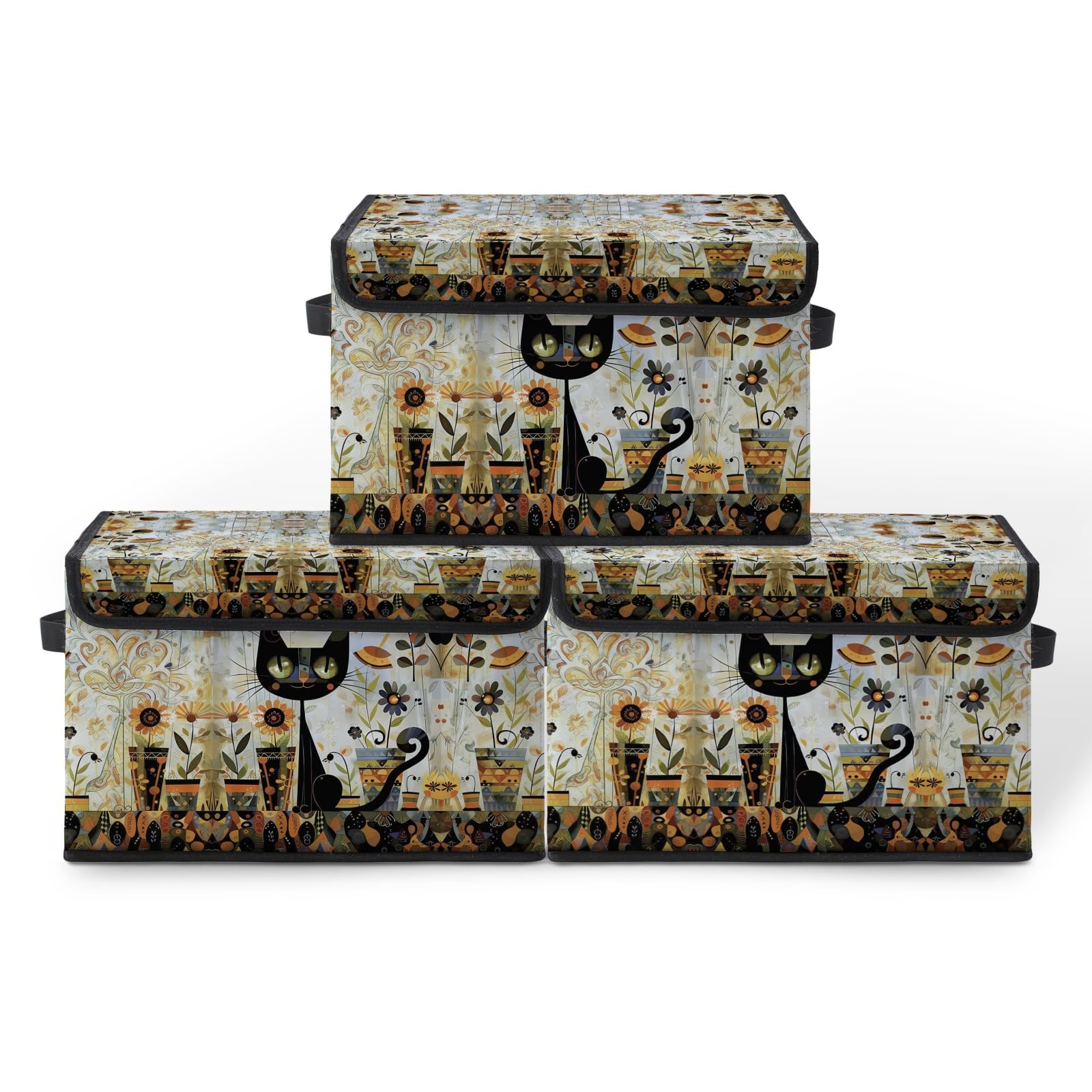 Fabric Storage Bins with Lids,Under Bed Storage Containers 3Pack