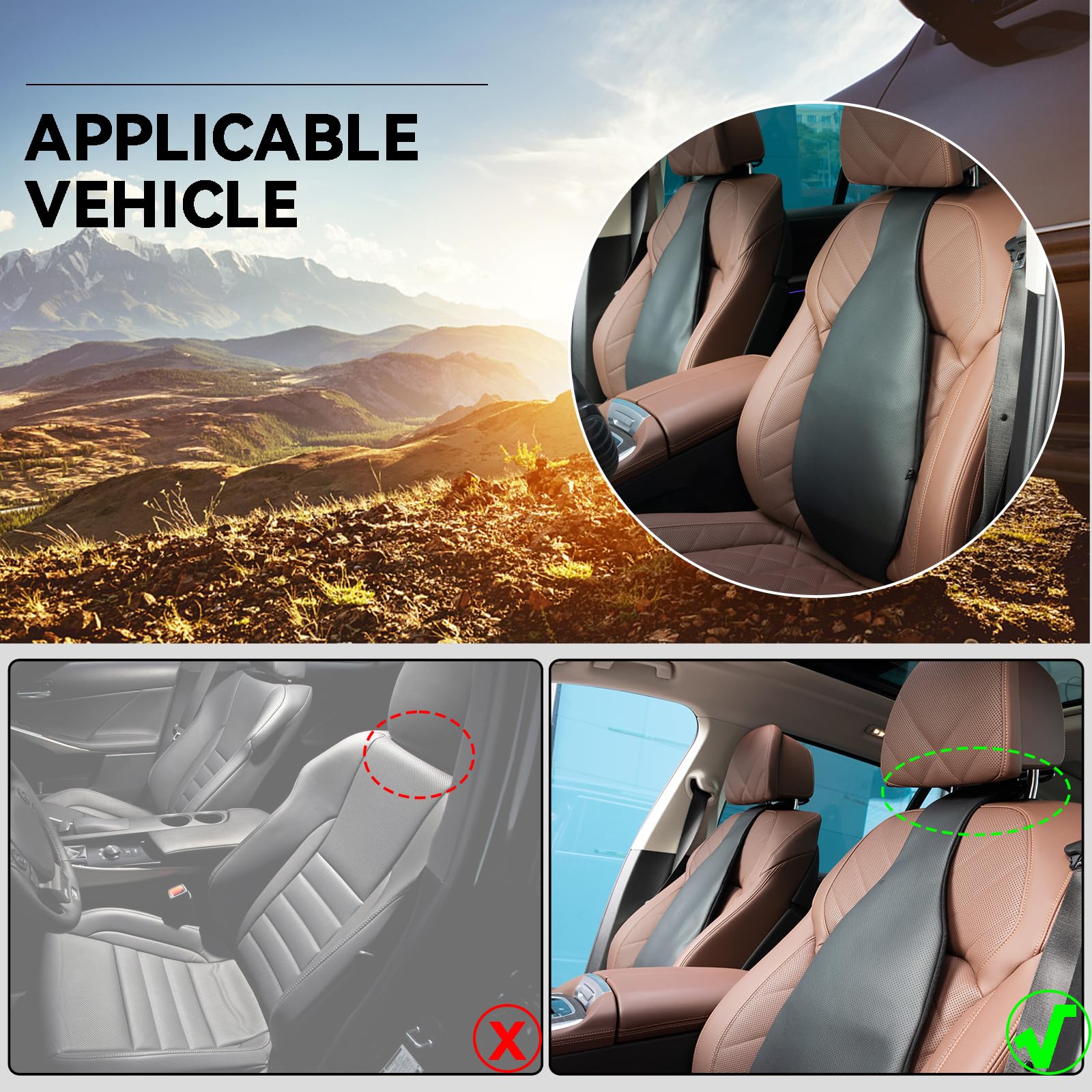 Lendenwirbelkissen Auto Aufblasbare Rückenstütze, Luftbewegungs-Rückenkissen Ergonomisches Tragbare Lordosenstütze Rückenstützkissen für Autositze, 87x31.5cm