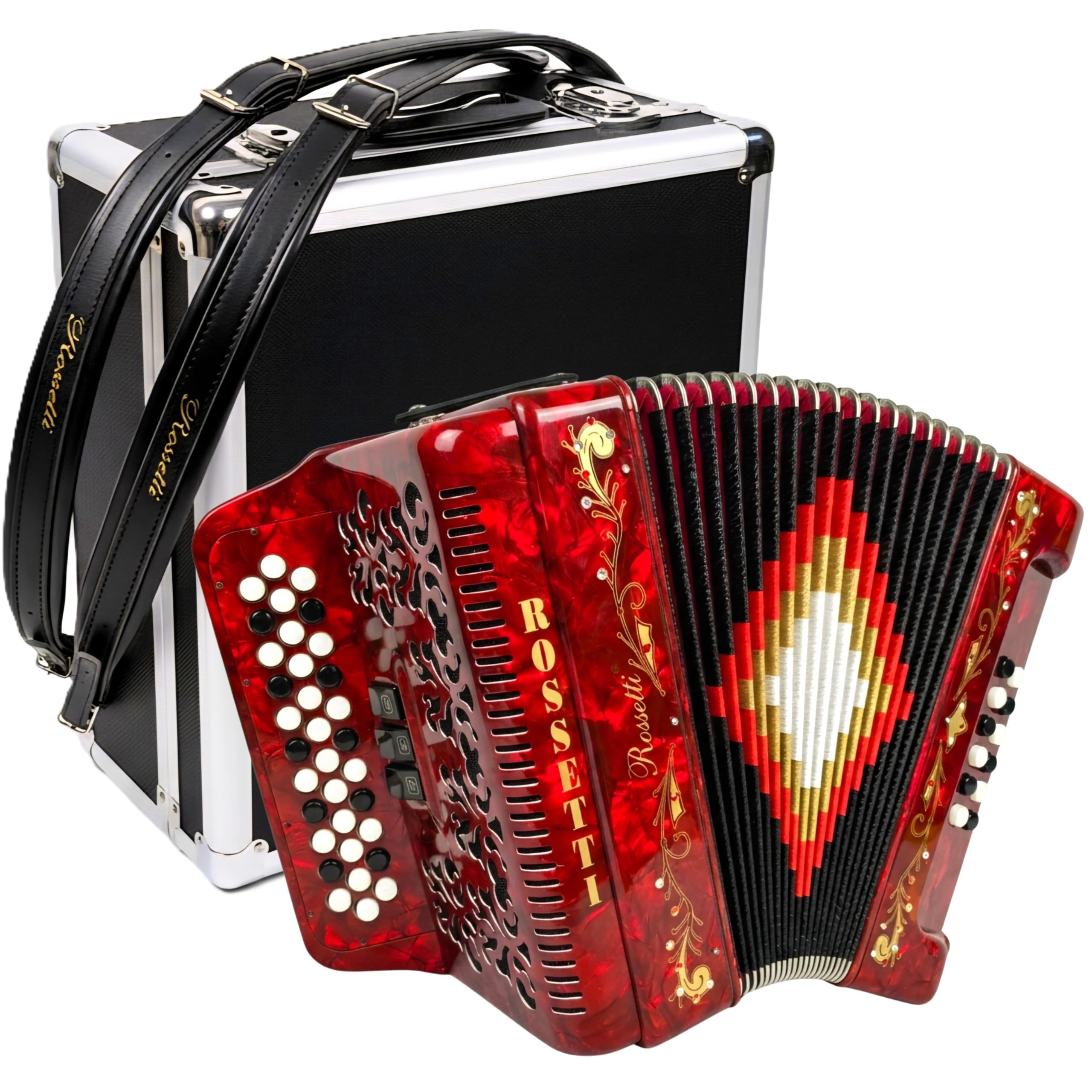 Amazon.com: Rossetti 34 Button Accordion 12 Bass 3 Switches FBE
