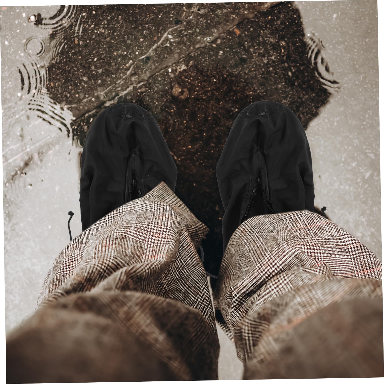 Gogogmee 2 Pairs Reusable Shoe Protector Covers Plastic Boots for Men Black Mens Suede Boots Plastic Equipment