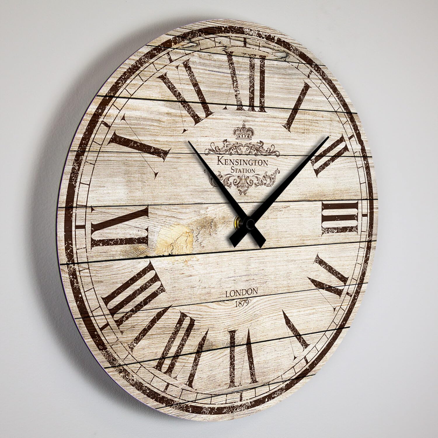 Giallobus - Reloj de línea Basic - Reloj de la estación - Madera de MDF - Basic 30x30 - Mecanismo silencioso - Listo para Colgar - Modernos