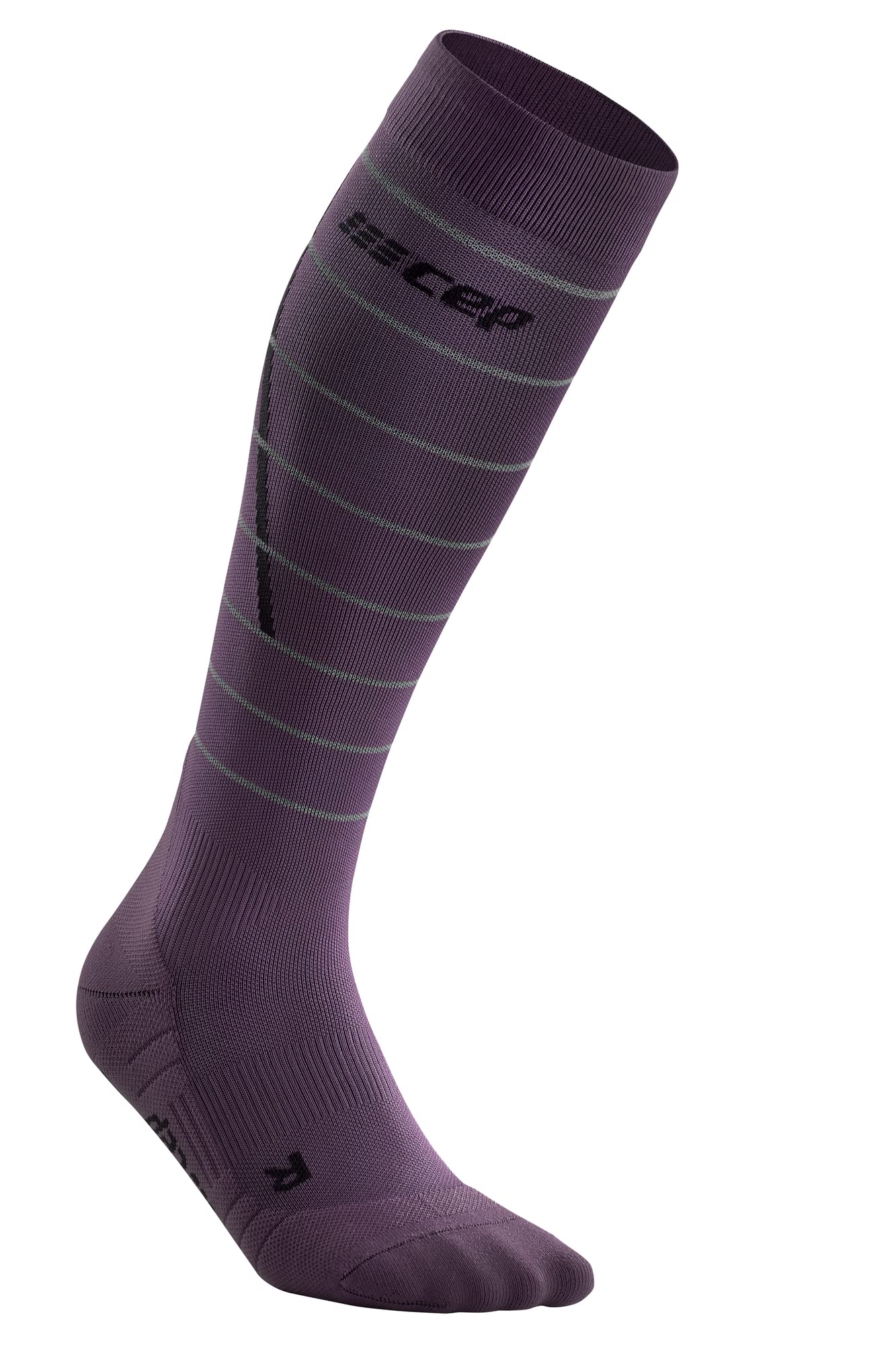 CEP - REFLECTIVE COMPRESSION SOCKS für Damen | Reflektierende Laufsocken in lila | Größe II | S