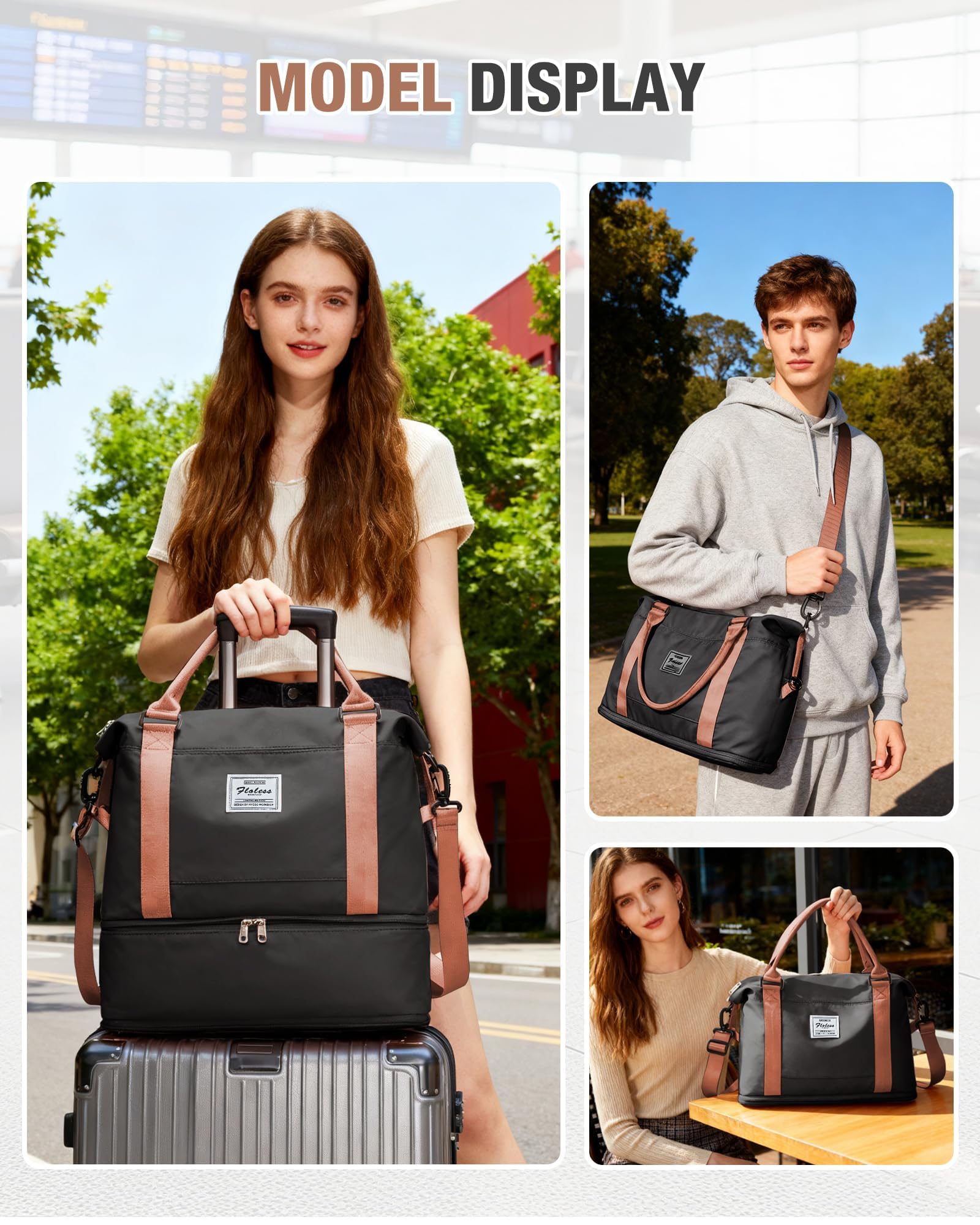SZLX Borsone da Viaggio,Bagaglio a Mano 40x20x25 Ryanair Borsa da Viaggio con Scomparto per le Scarpe,Borsa da Cabina Ryanair 40x30x20 Borsa Sportiva Borsone da Palestra da Weekend