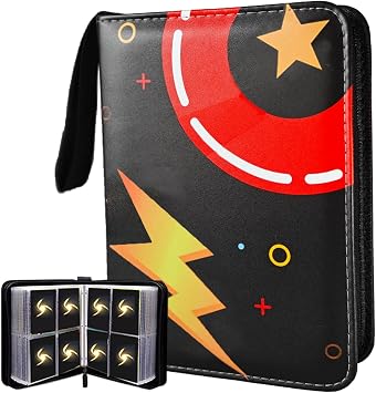 Trading Card Binder 4 Pocket, 400 Pockets Zipper Card Album with 50 Removable Sleeves, Top Loading Double Sided Card Holder Book for Trading Cards, Game Cards, Sports Cards