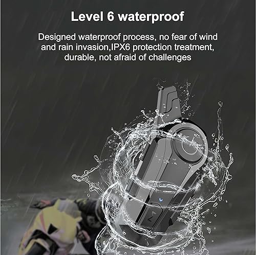 Miniatura 5 de Intercomunicador de casco de motocicleta, auriculares Bluetooth 5.0 con cancelación de ruidoradio FMreproductor de MP3, 2 vías 800M ATVDirt