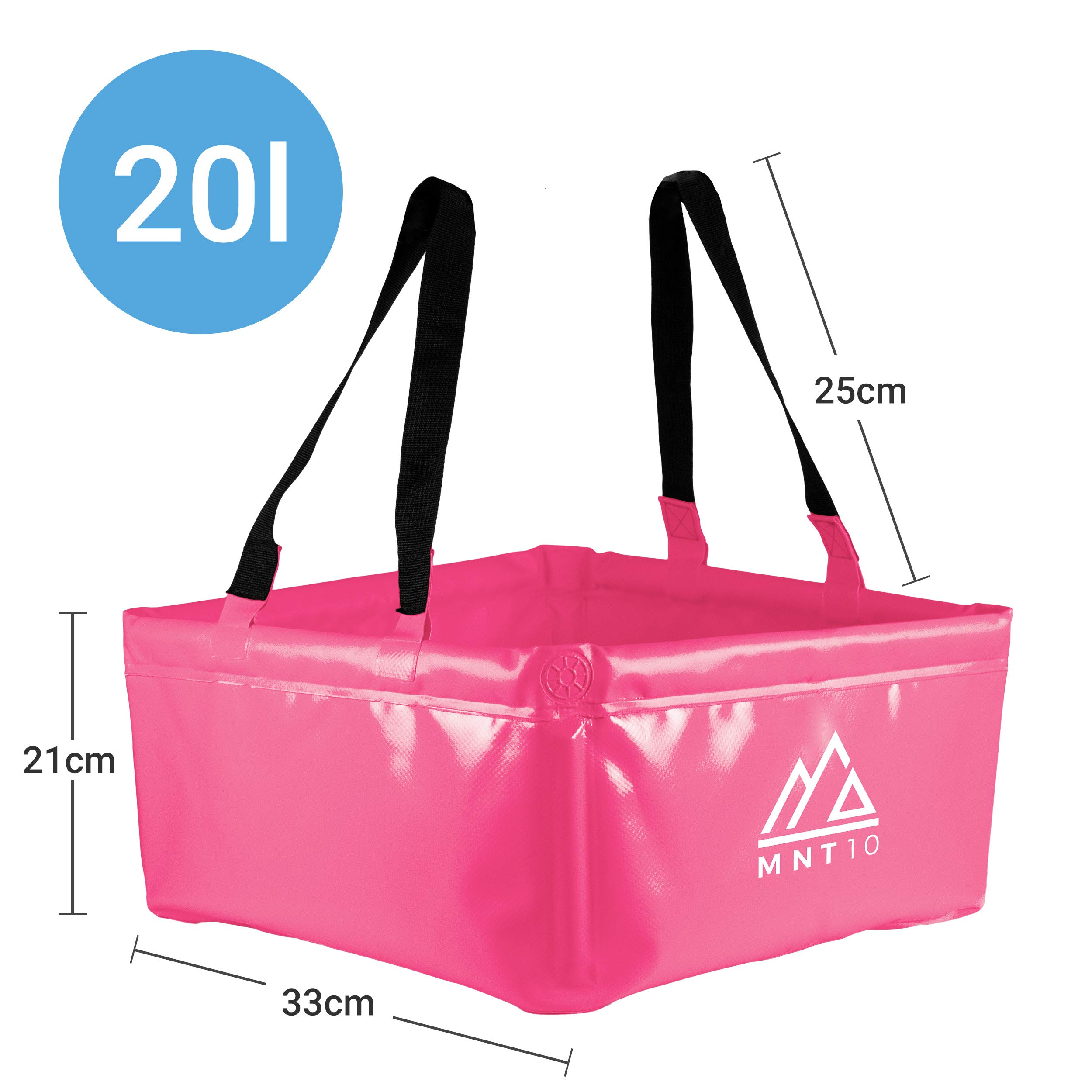 MNT10 Opvouwbare Outdoor Kom in 15L of 20L I Opvouwbare Camping Wasbak gemaakt van duurzaam zeildoek I Gebruik als Camping Afwasbak, Wastafel of Opvouwbare Emmer (Blauw 15L