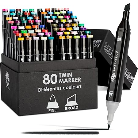 Marqueurs 80 Couleurs Double Pointe Marqueurs 80 Couleurs à Feutre Alcool Double Pointe Marqueurs Permanents, Marker De Animation Art Esquisse - Beaux-Arts Et Loisirs Créatifs Marqueurs 80 Couleurs Alcool