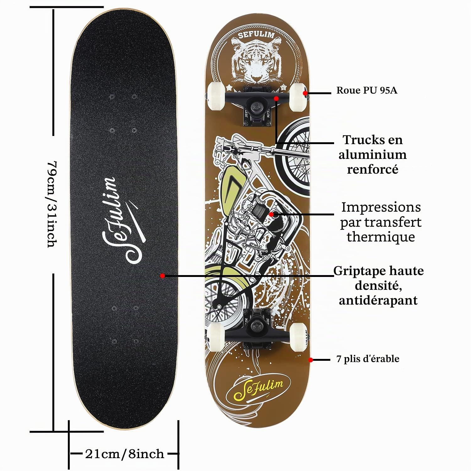 Planche à roulettes Marvel: Une Planche pour Tous Les rêveurs - 7 Couches d'érable Canadien Double Kick Deck Parfait pour Les Patineurs de Tous âges et Niveaux!